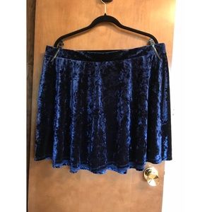 Blue Velvet Skater Skirt (Forever 21 plus)
